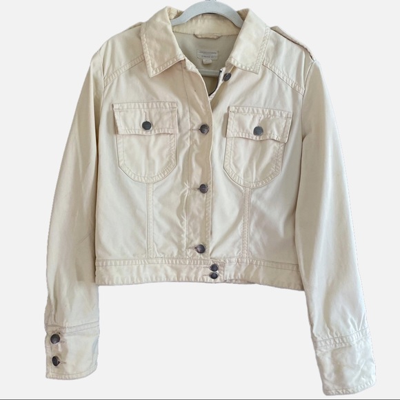 American Eagle Outfitters Jackets & Blazers - ‘Vintage’ American Eagle Distressed Classic Slightly Cropped Yellow Denim Jacket